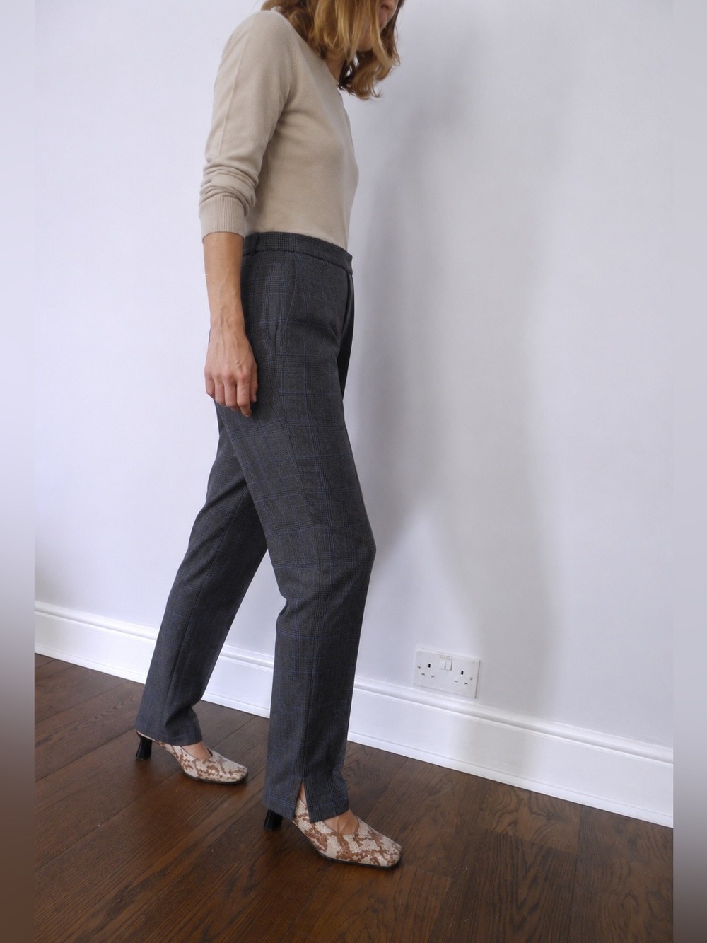 KENZO JUNGLE 90s VINTAGE WOOL BLEND TAILORED PLAID TROUSERS SIZE 42 - Picture 2 of 11